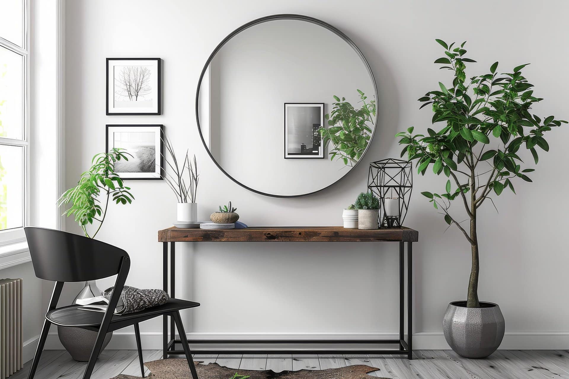 Miroir rond, moderne et réalisé sur mesure par une vitrerie