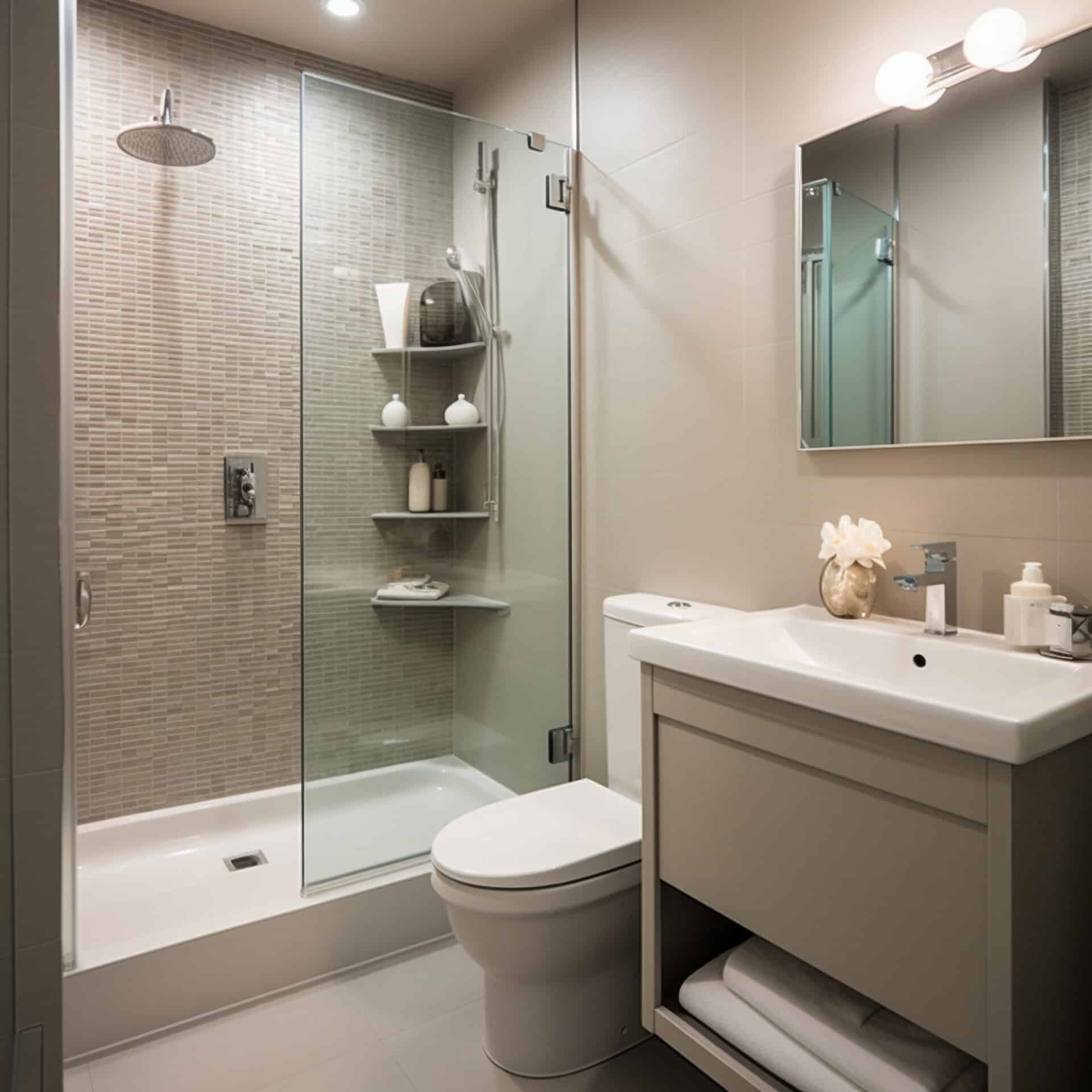 Petite salle de bain moderne avec douche