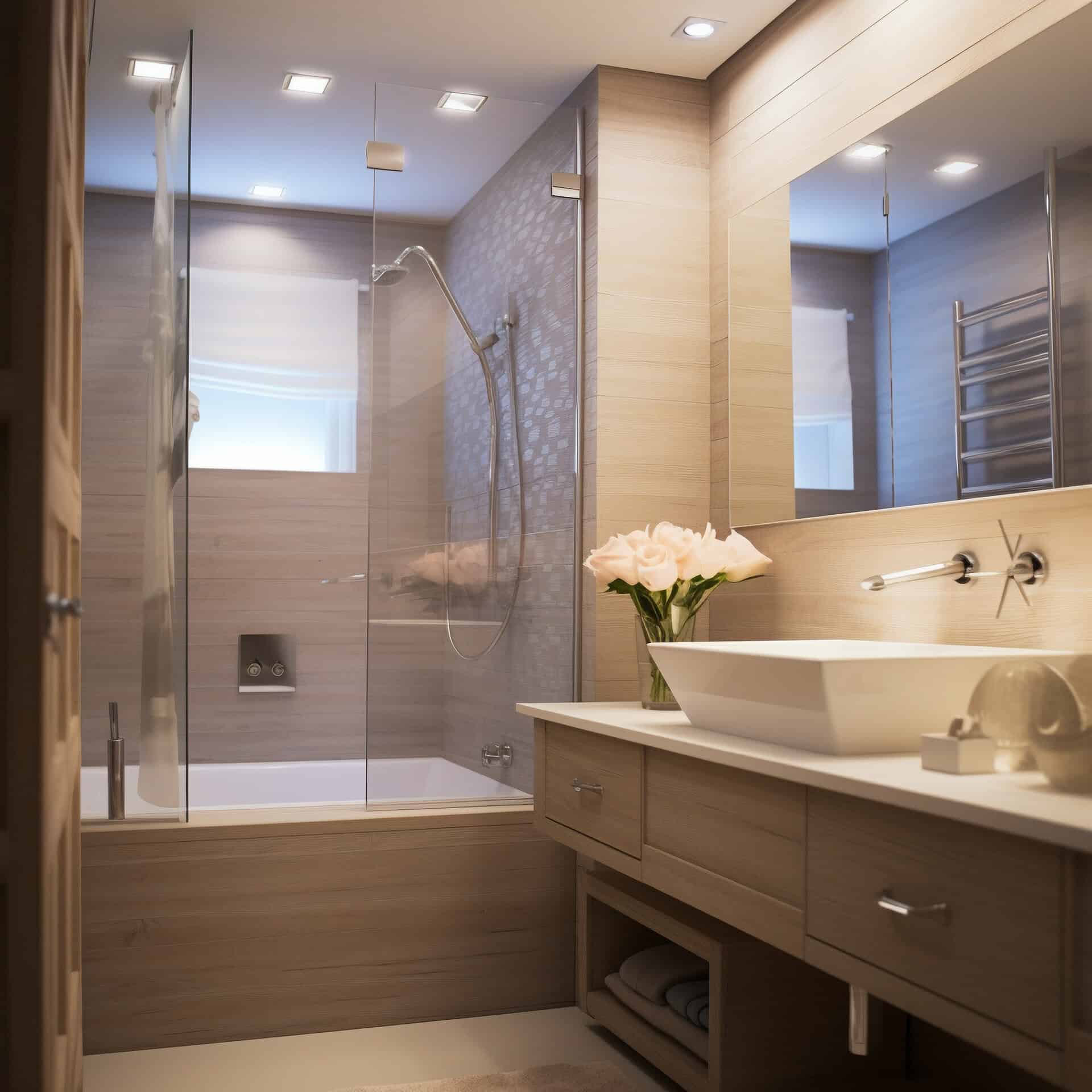 Salle de bain moderne avec mobilier